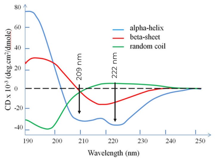 Figure 5 characteristic CD spectra for different elements of secondary protein structure